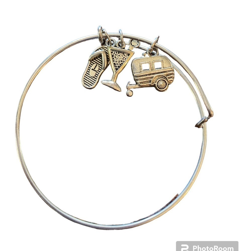 Alex & Ani braclet camping flip flops and martinis.    #12 7